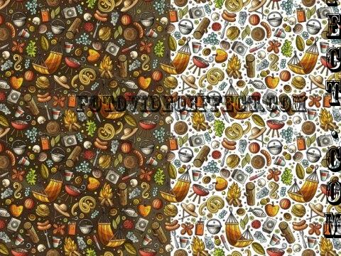 Picnic Cartoon Seamless Pattern - 7VVU86E