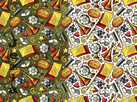 Soccer Cartoon Seamless Pattern - H8SCPBV