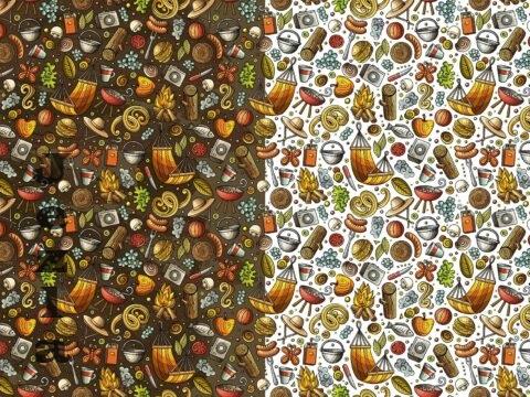 Picnic Cartoon Seamless Pattern - 7VVU86E