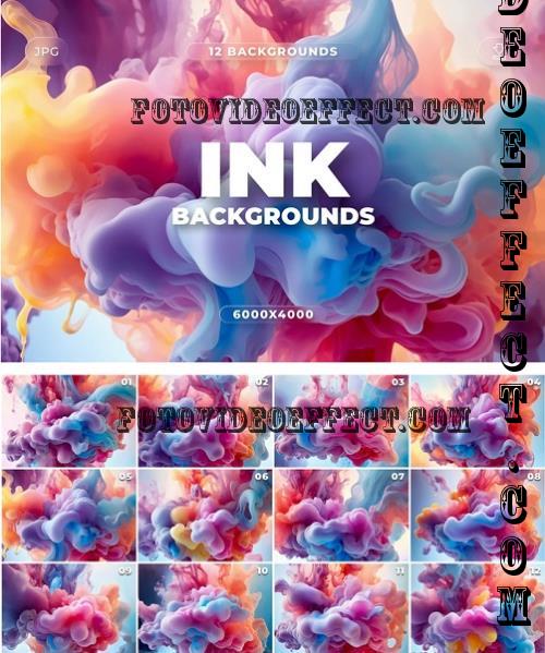 12 Ink Drop Backgrounds - J2MQMB3