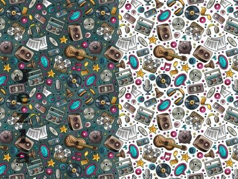 Musical Cartoon Seamless Pattern - EGTU8RH