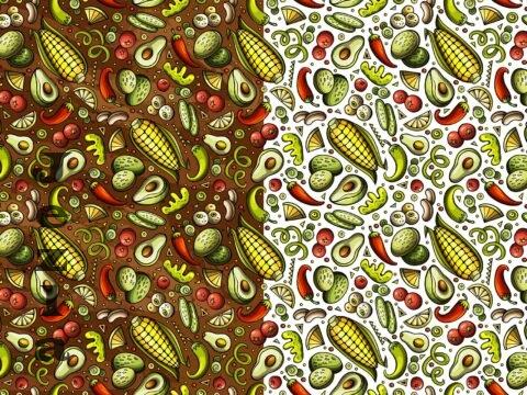 Mexican Food Cartoon Seamless Pattern - N6Q4HD3