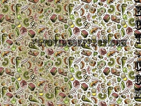 Japan Food Cartoon Seamless Pattern - VZUDXRZ