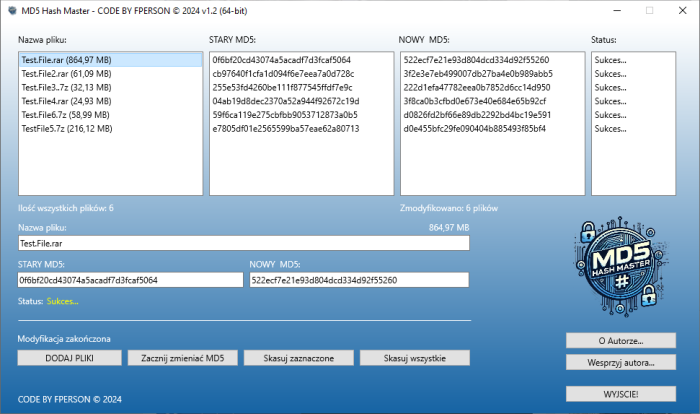 MD5 Hash Master v.1.2 PL (Polska Wersja) (x86/x64)