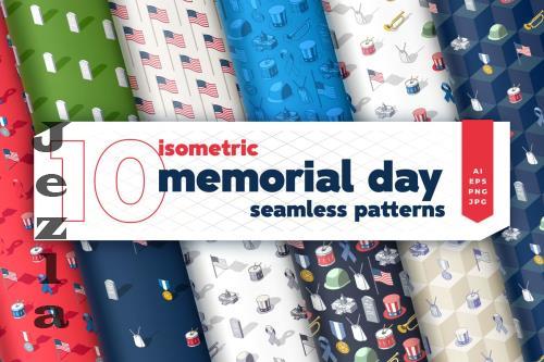 Isometric US Holidays Seamless Patterns - 82ECCSC