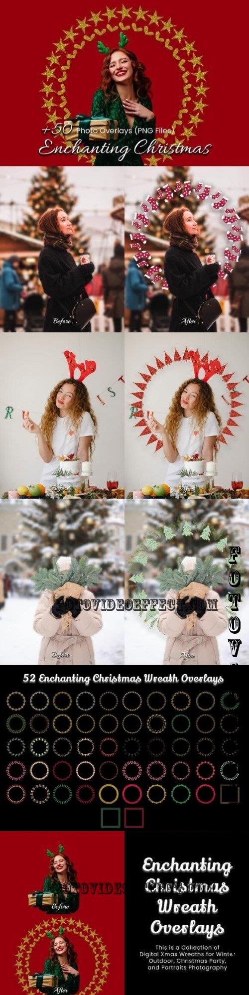 Enchanting Christmas Wreath Overlays - 288601811