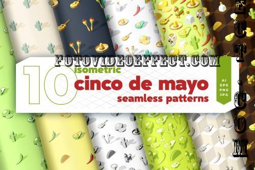 Isometric Cinco de Mayo Seamless Patterns - H9E92NH