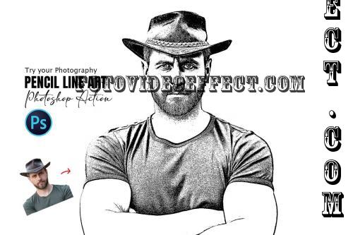 Pencil Line Art Photoshop Action - 288854755