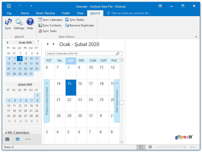 gSyncit for Microsoft Outlook 5.7.9