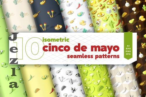 Isometric Cinco de Mayo Seamless Patterns - H9E92NH