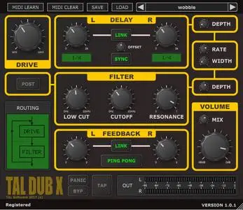 Togu Audio Line TAL–Dub–X v2.2.2 (Win/macOS/Linux)