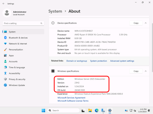 Windows Server 2025 LTSC 24H2 Build 26100.1742 x64 Final English MSDN/VLSC 427468400294a49a7559b80972408ce8