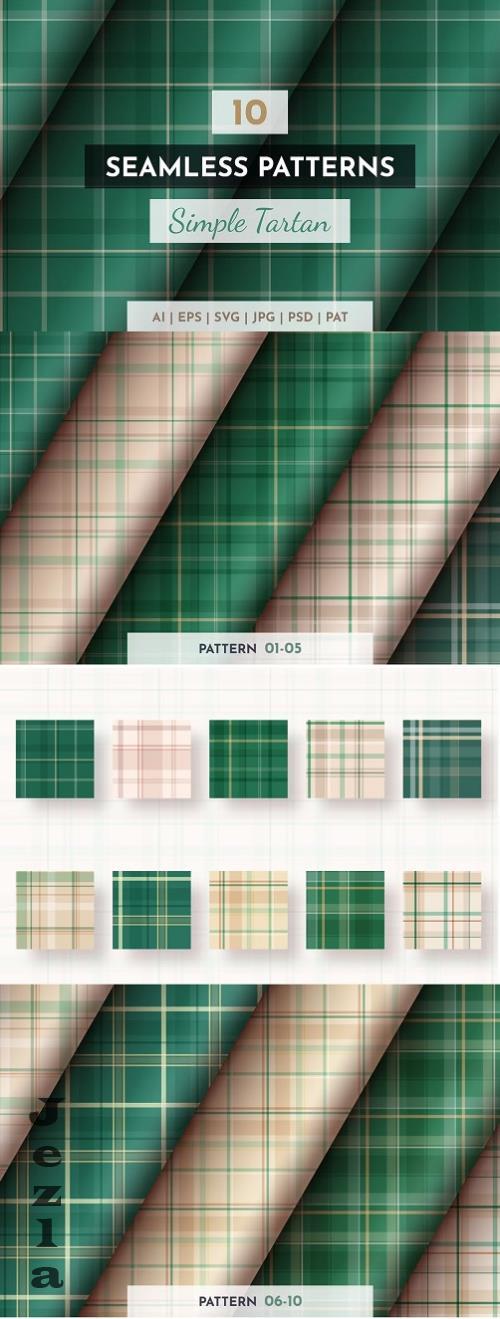 10 Seamless Simple Tartan Patterns - 282088114