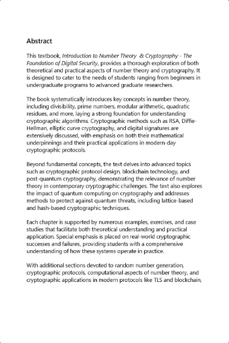 Weldon C  Introduction to Number Theory and Cryptography  The Foundation   2024