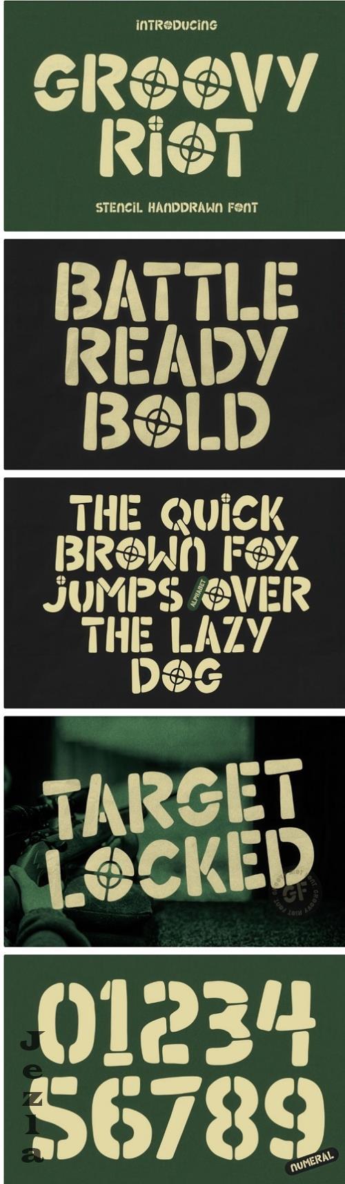 Groovy Riot - Stencil Handwritten Font