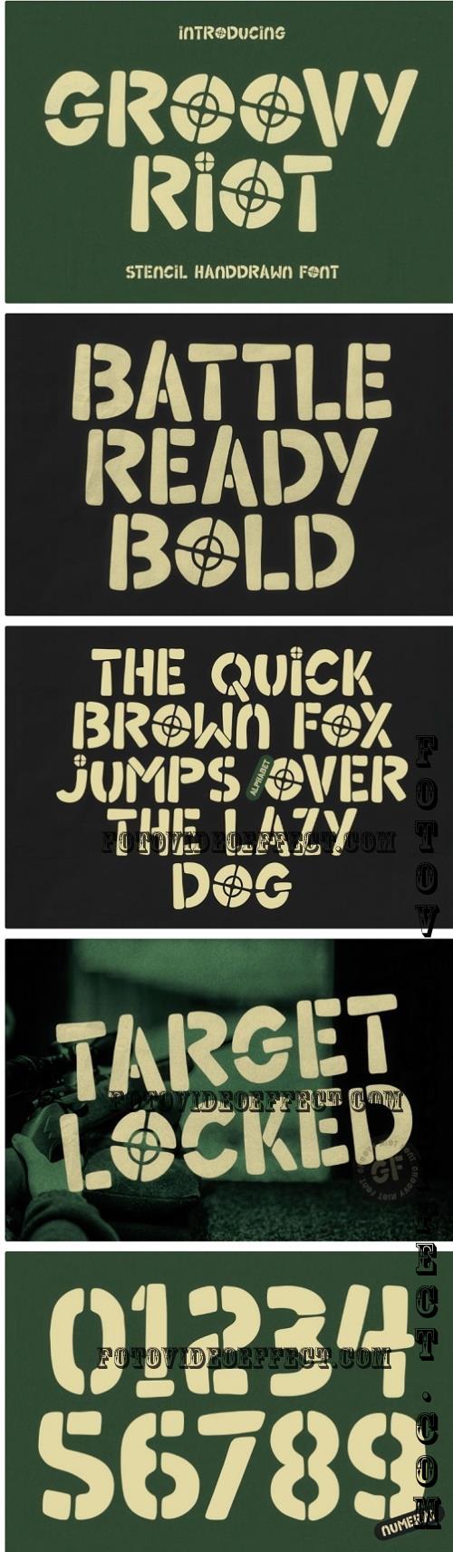 Groovy Riot - Stencil Handwritten Font