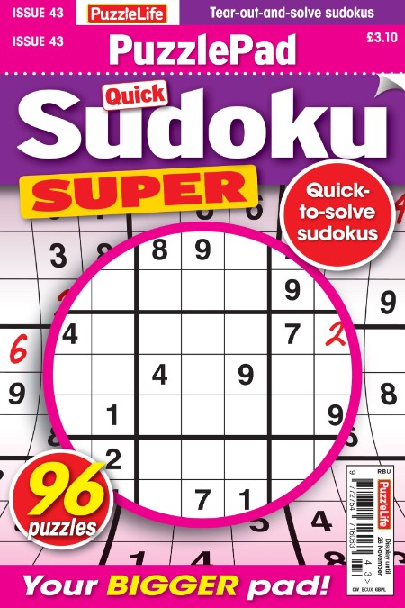 PuzzleLife PuzzlePad Sudoku Super - Issue 43 2024