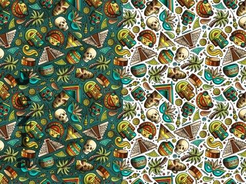 Latin America Cartoon Seamless Pattern - KKGYX8K