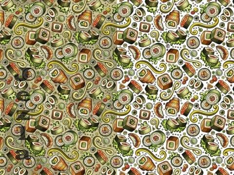 Japan Food Cartoon Seamless Pattern - AN2KNL3