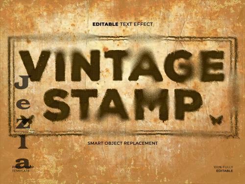 Vintage Stamp Teks & Logo Effect - RJ8HAGB