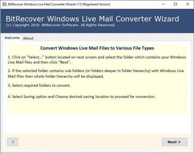 BitRecover Windows Live Mail Converter Wizard  8.2 6072a575d0a965731a920d4733ea11a1