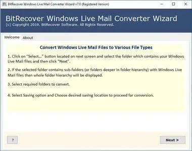 BitRecover Windows Live Mail Converter Wizard 8.2