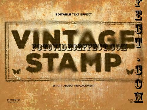 Vintage Stamp Teks & Logo Effect - RJ8HAGB