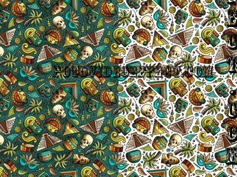 Latin America Cartoon Seamless Pattern - KKGYX8K