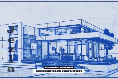 Blueprint Draw Photo Effect - 288825452 - LQYW4MM