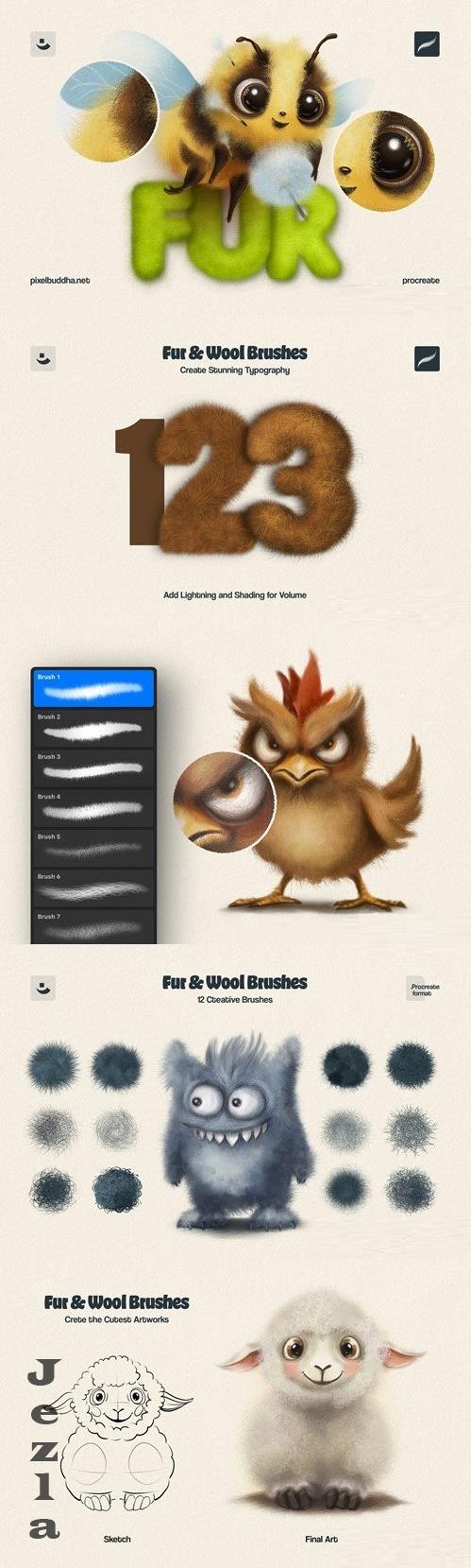 Fur Brushes for Procreate - 289219308