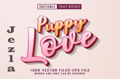 Puppy Love Cartoon Text - Editable Text Effect - RCABKFK