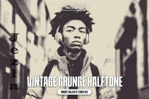 Vintage Grunge Halftone Photo Effect - 289184203