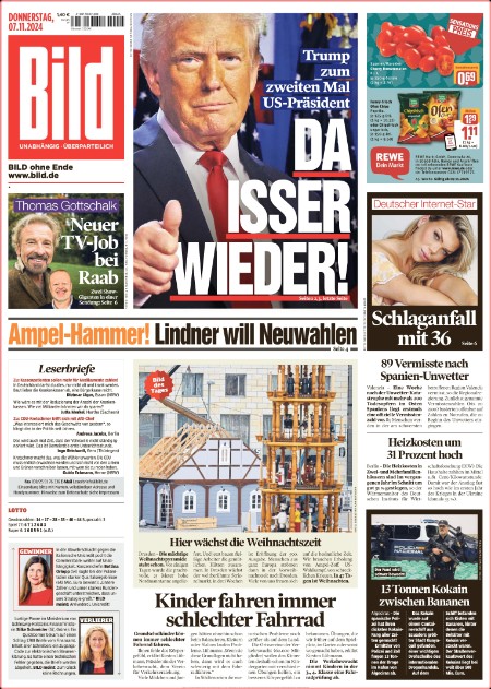 Bild Zeitung vom 07 November 2024