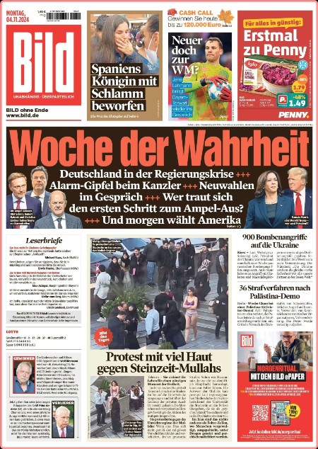 Bild Zeitung vom 04  November 2024