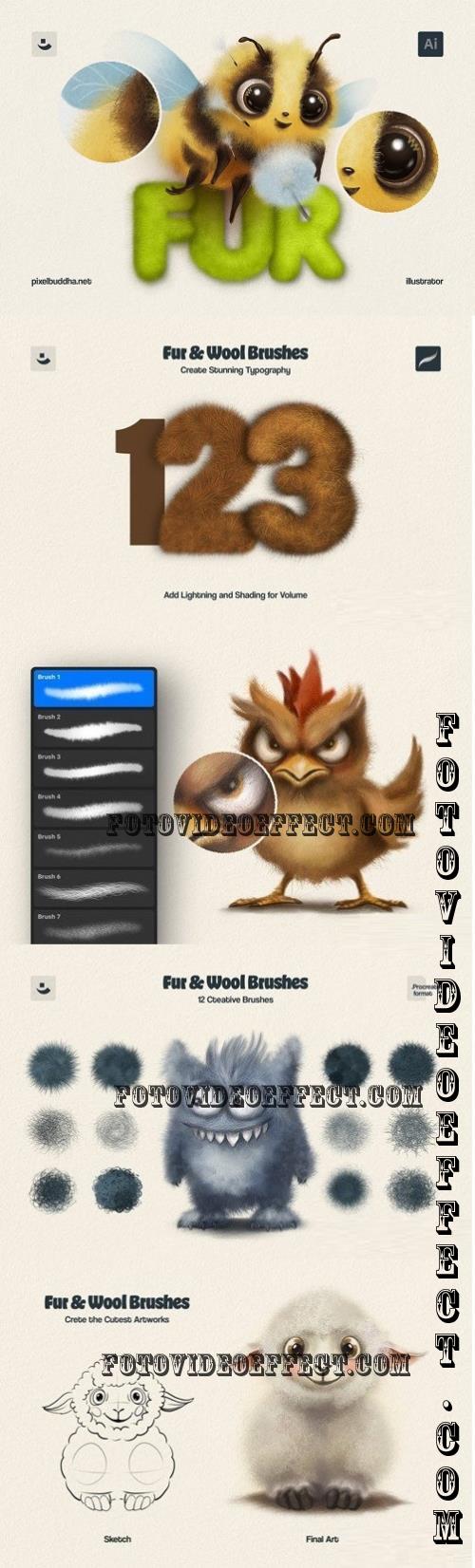 Fur Brushes for Illustrator - 289304190