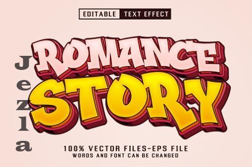 Romance Story Cartoon Text - Editable Text Effect - RY6LZ92