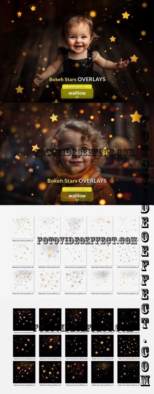 Gold Bokeh Star Photo Overlays PNG - 286612088 - GBRYCU2