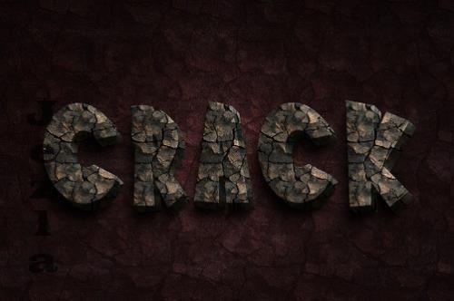 Crack Wall Texture Text Effect - LJXSCUB