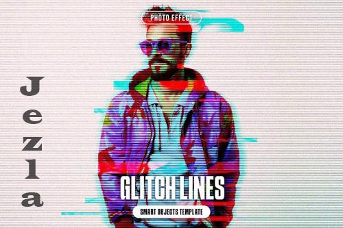 Glitch Lines Photo Effect - 289431852 - NXBNKQE