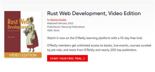 Rust Web Development, Video Edition by Bastian Gruber