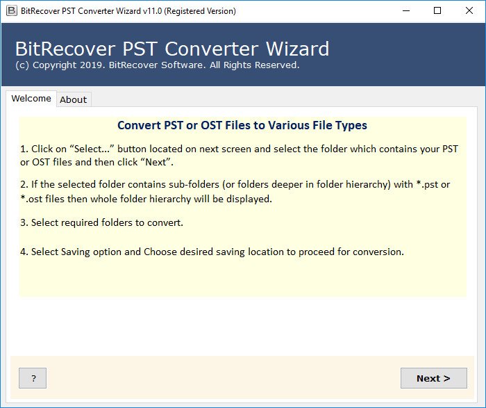 BitRecover PST Converter Wizard 15.4