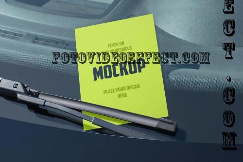 Flyer on Car Windshield Mockup - KNDVHL2