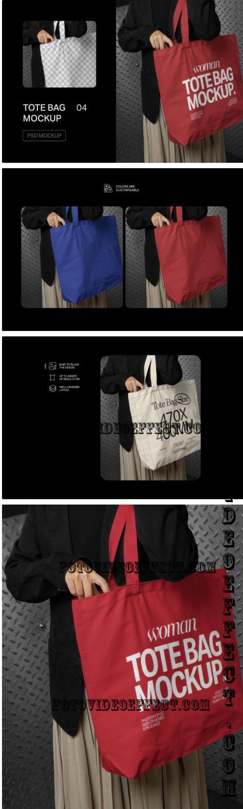 Woman Tote Bag Mockup