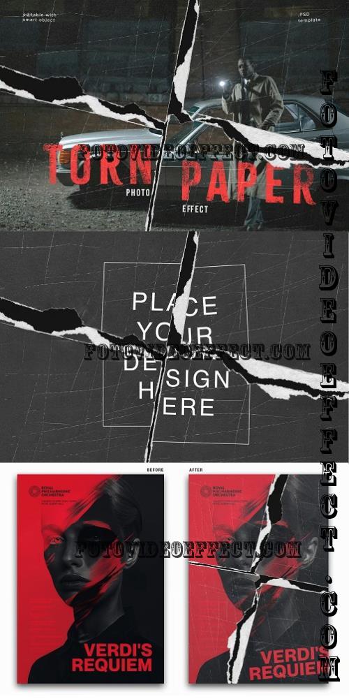 Torn Poster Paper Photo Effect - 285230135 - R7R88P5