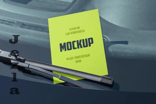 Flyer on Car Windshield Mockup - KNDVHL2