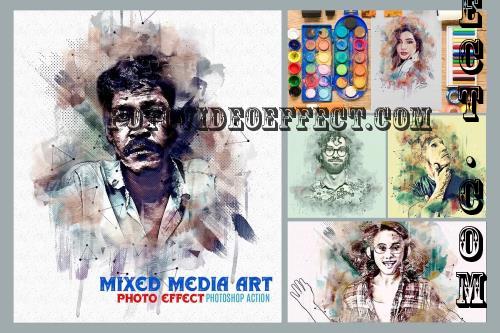 Mixed Media Art Photoshop Action - 286212195