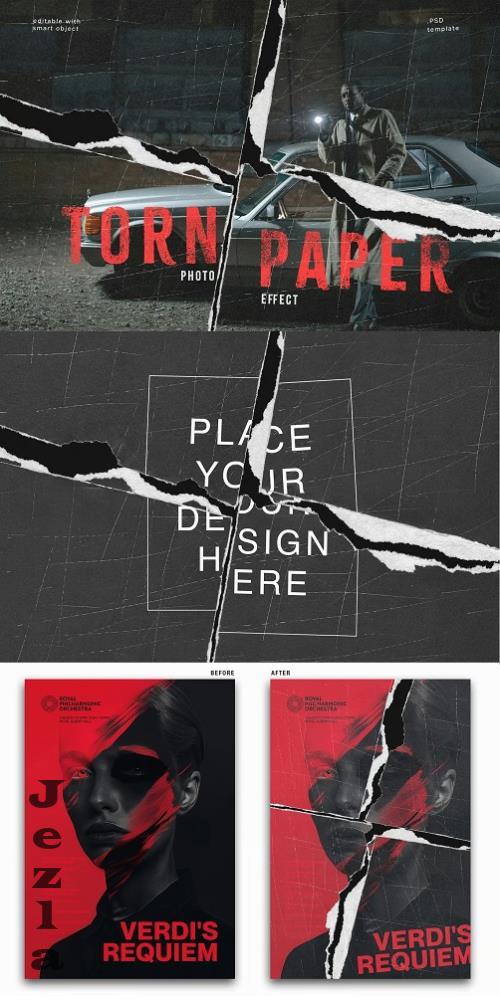 Torn Poster Paper Photo Effect - 285230135 - R7R88P5