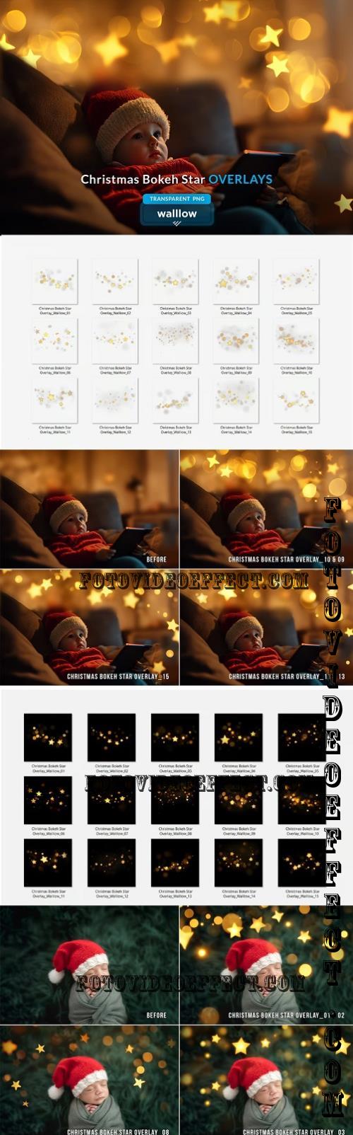 Christmas star bokeh png overlays - 287035769 - UCZ5LMD