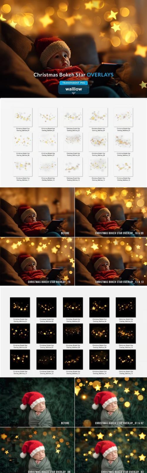 Christmas star bokeh png overlays - 287035769 - UCZ5LMD