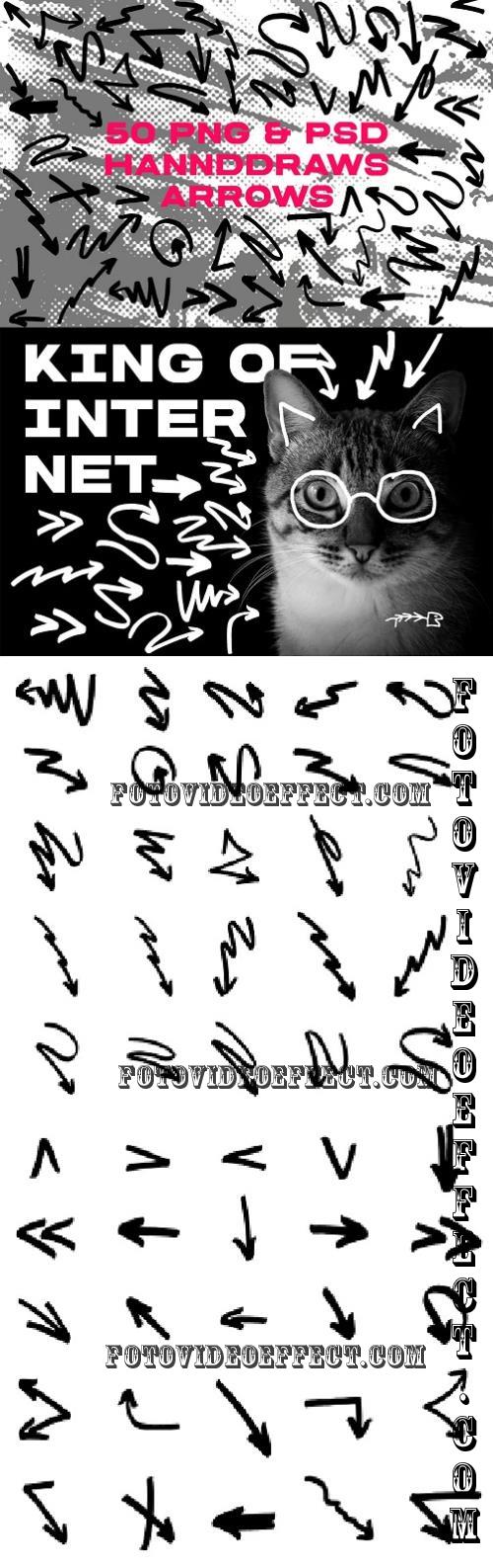 50 PNG & PSD Hand Draw Arrows - T6RBWNL